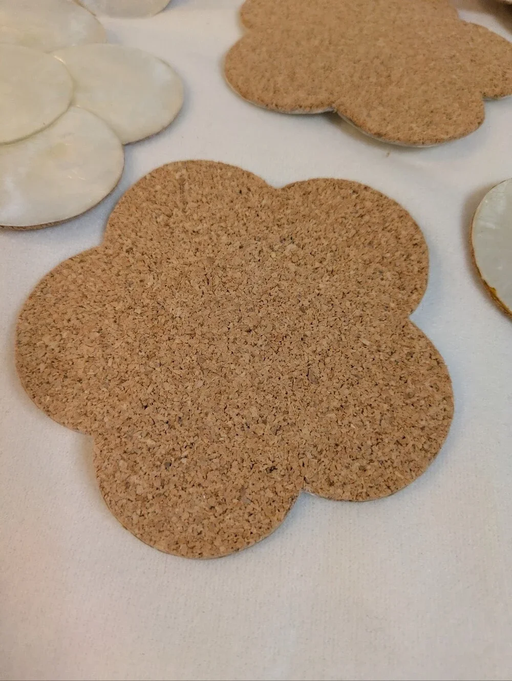 Rare Vintage Opalescent Flower ShapeCoasters 3 7/8